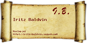 Iritz Baldvin névjegykártya